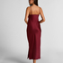 Slipdress Long Satin, Red