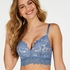 Shiloh Padded Longline Non-Underwired Bra, Blue