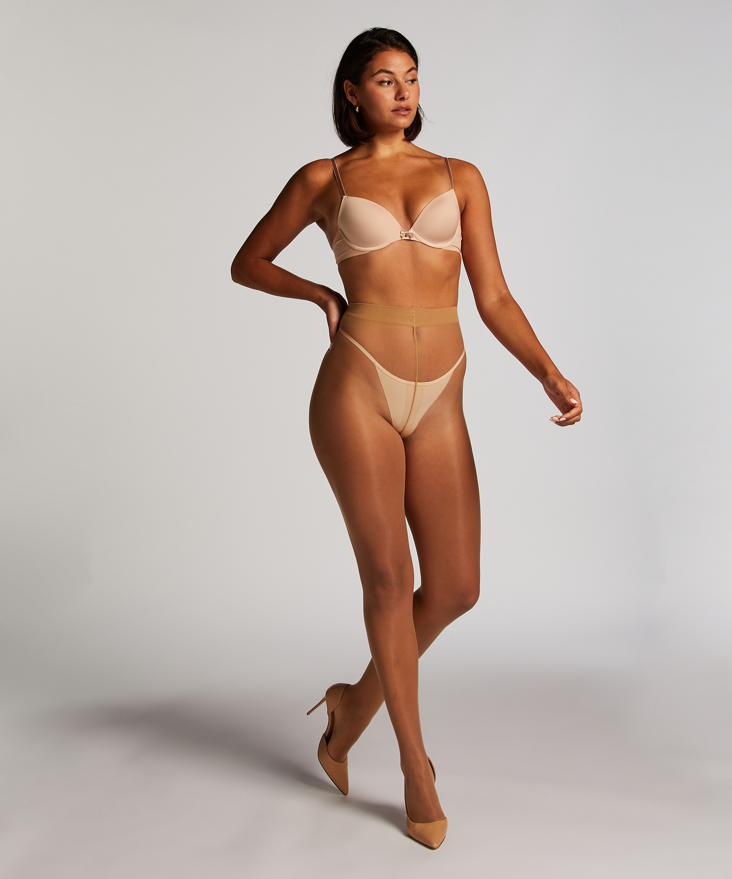 15 Denier Ladder Resistant Tights, Beige, main