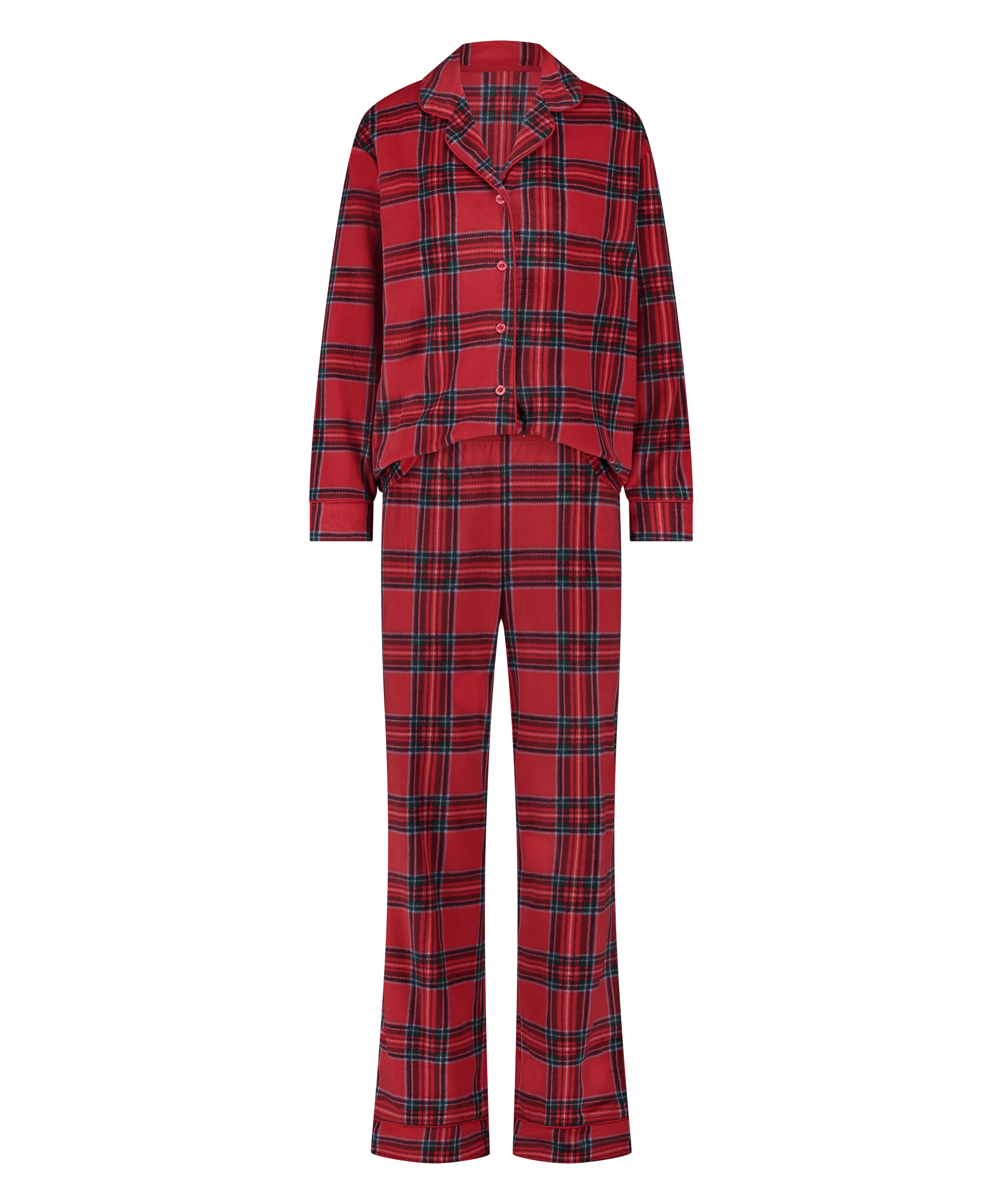 Fleece Pyjama Set, Red, main