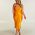 Satin Midi Dress, Orange