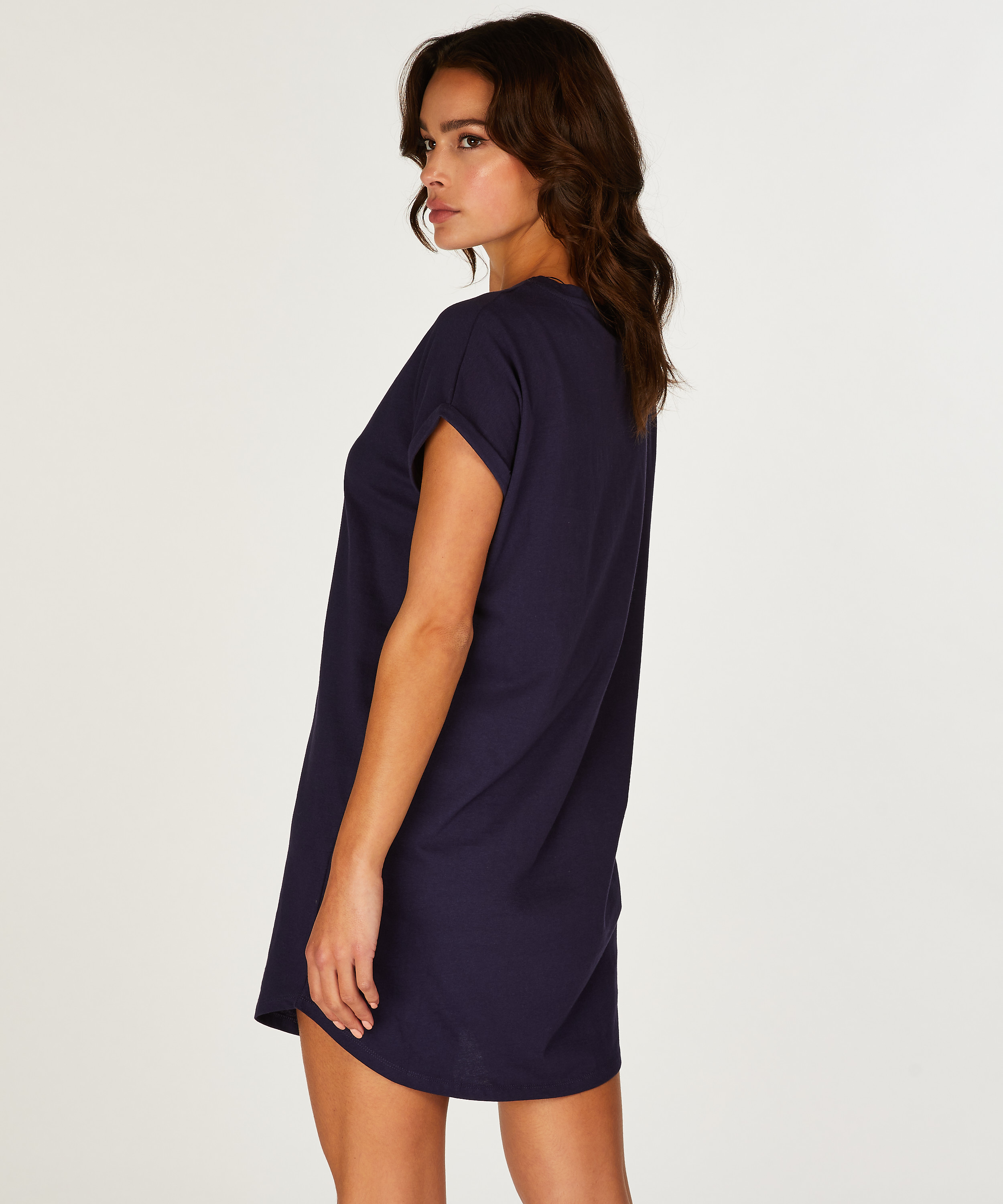 Round Neck Nightshirt, Blue, main