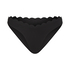 Scallop High-Leg Bikini Bottoms, Black