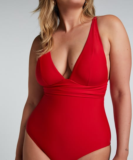 Luxe Shaping Swimsuit, Red
