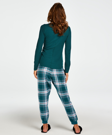 Petite Twill Check Pyjama pants, Blue
