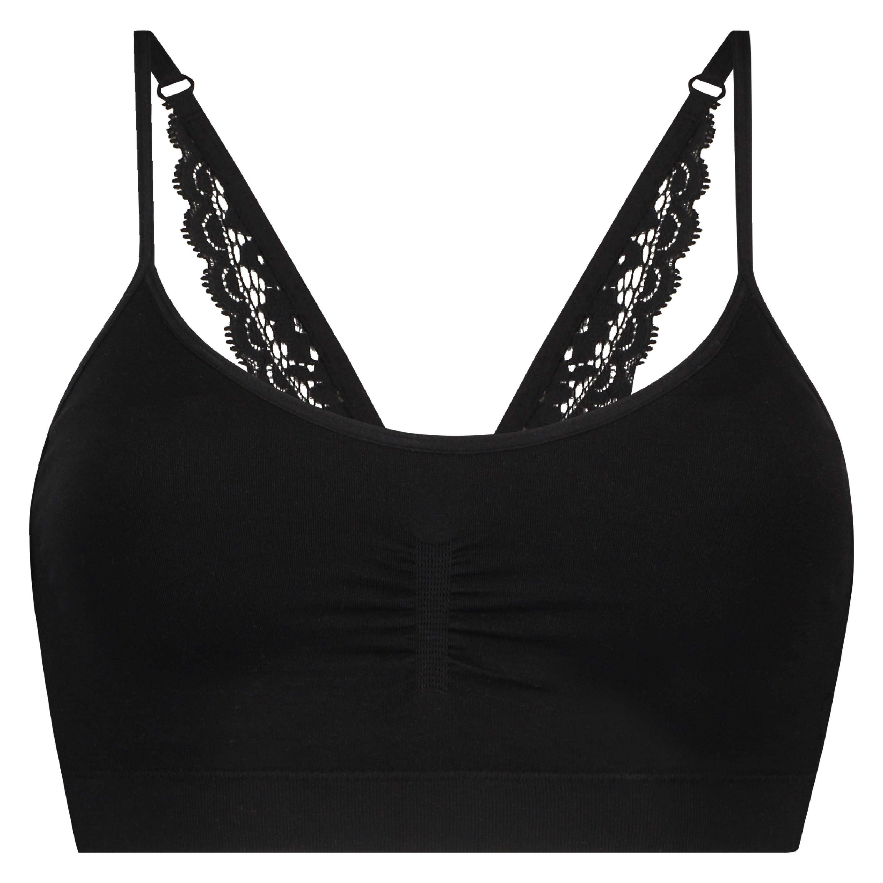 Marina Seamless Lace Back Bralette, Black, main