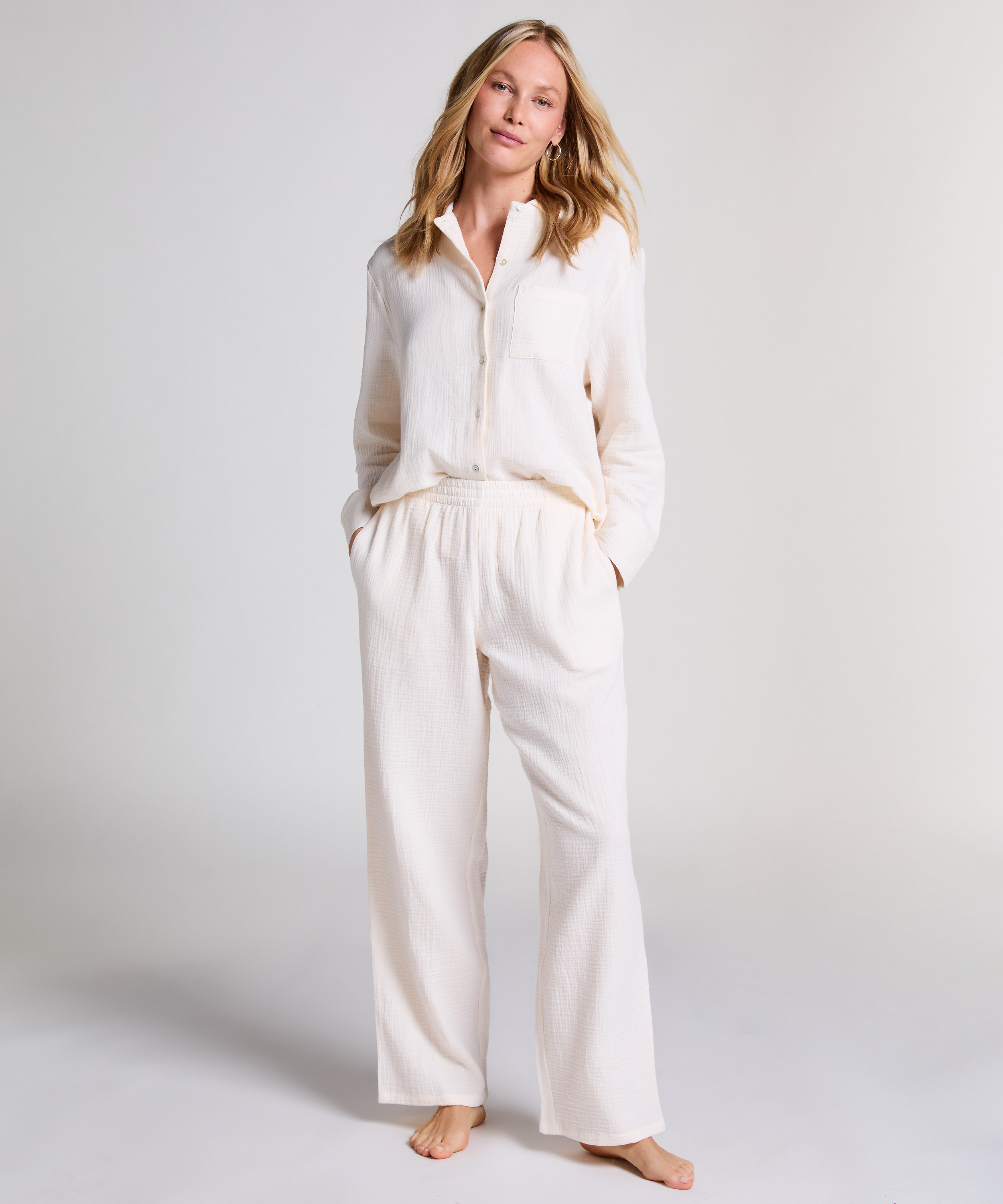 Muslin Pants, White, main