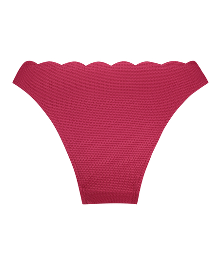 Scallop High-Leg Bikini Bottoms, Pink