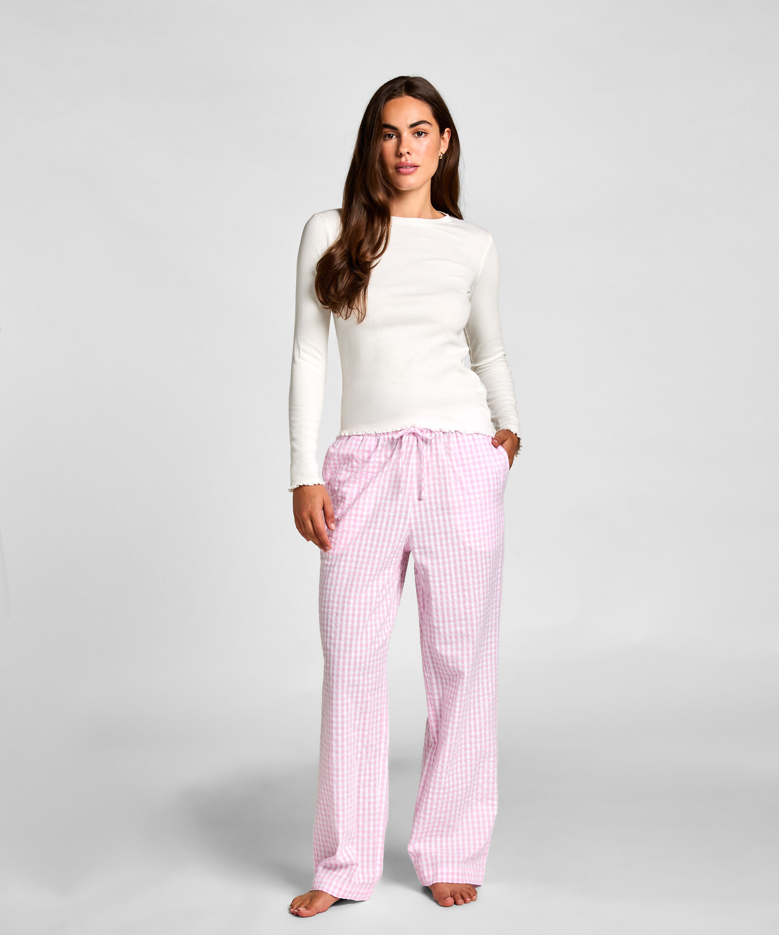 Long-Sleeved Pyjama Top, White