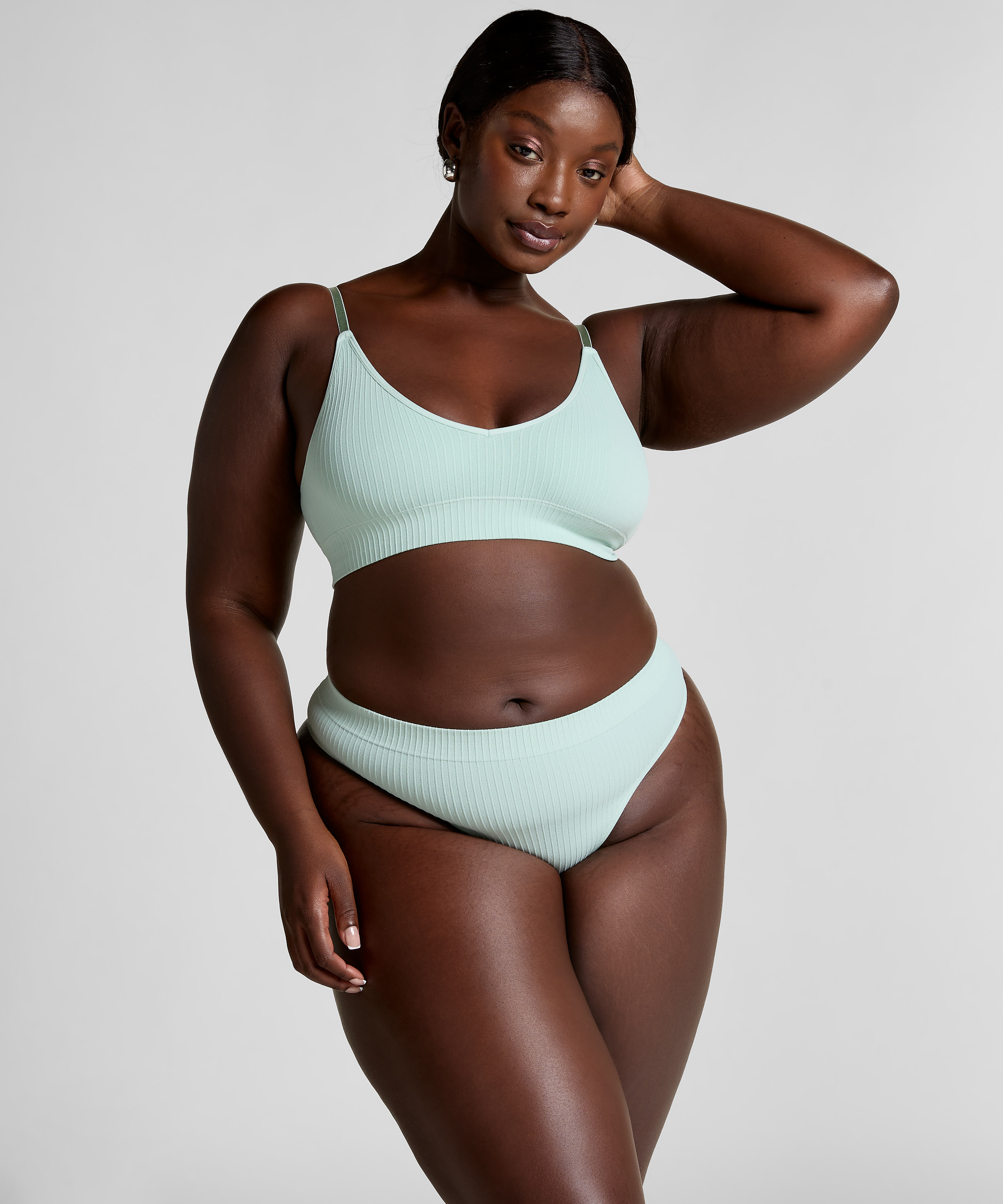 Dianne High Leg Thong, Green, main