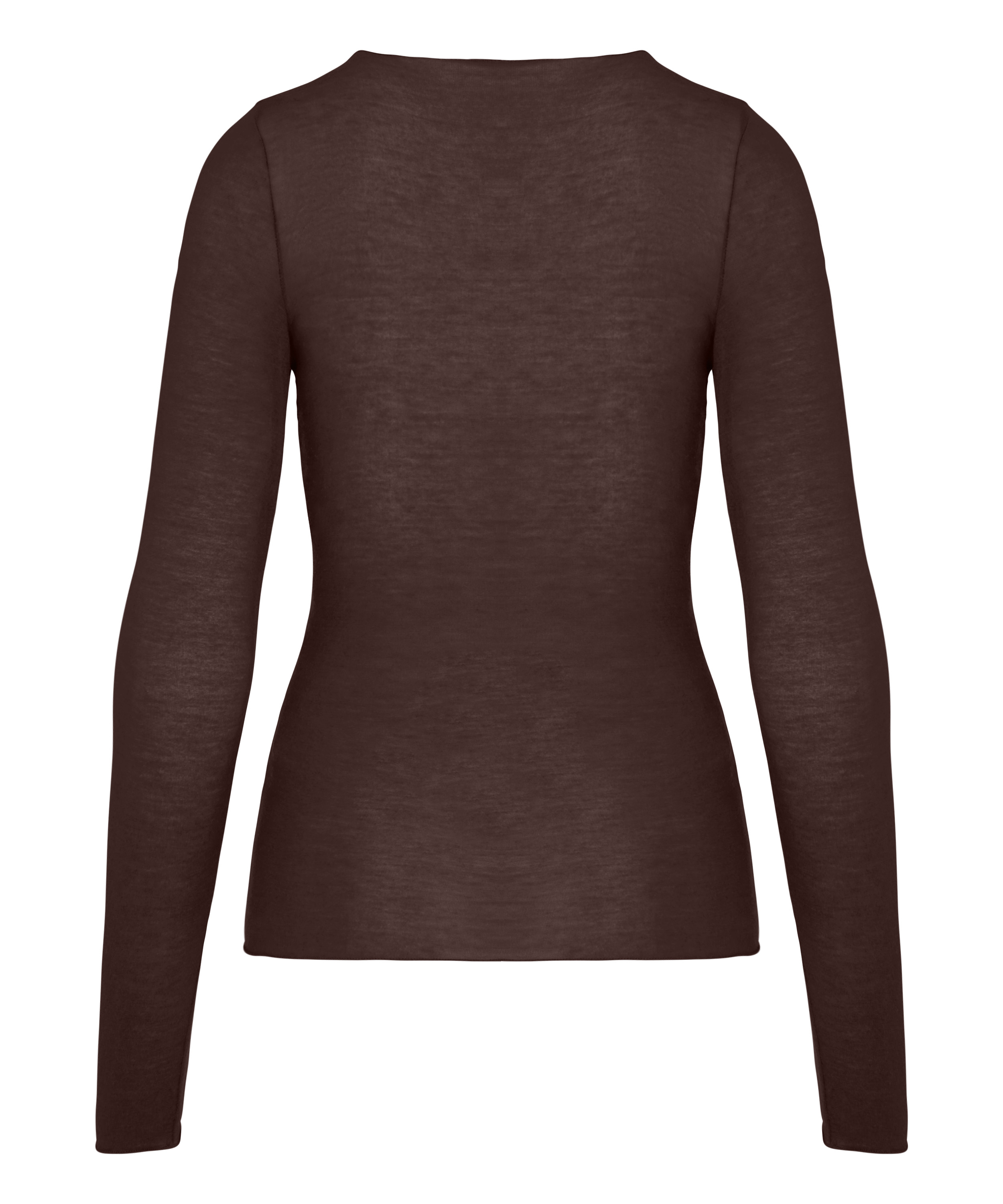 super soft Lace V-Neck shirt with Cashmere, Brown, main