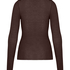 super soft Lace V-Neck shirt with Cashmere, Brown