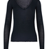 super soft Lace V-Neck shirt with Cashmere, Black