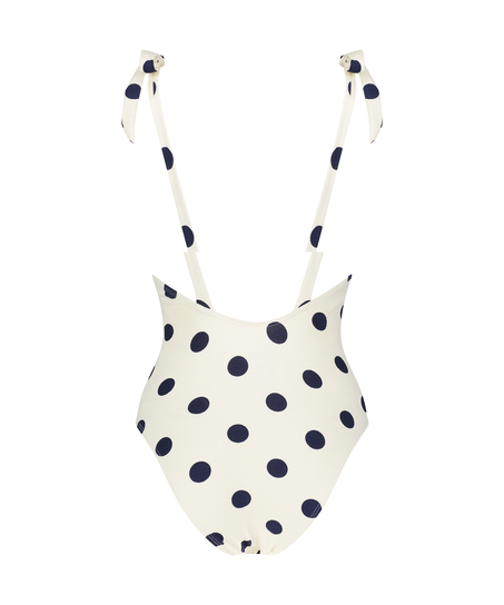 Scallop Dot swimsuit, White