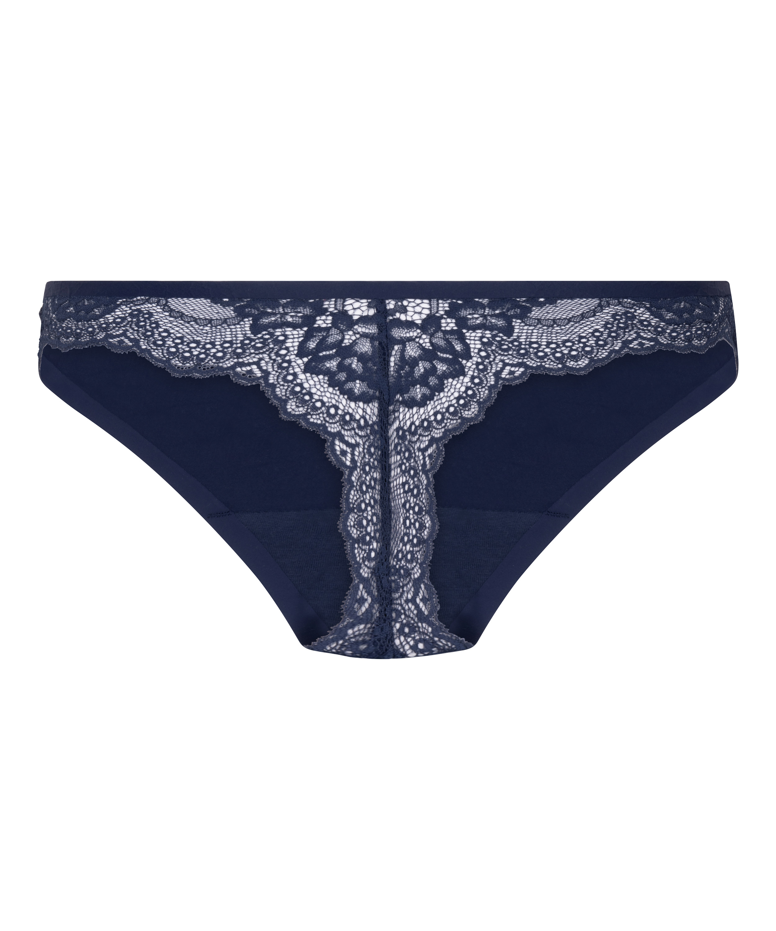 Lace Back Invisible Thong, Blue, main