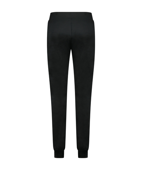 Tall Velours Jogging Bottoms, Black