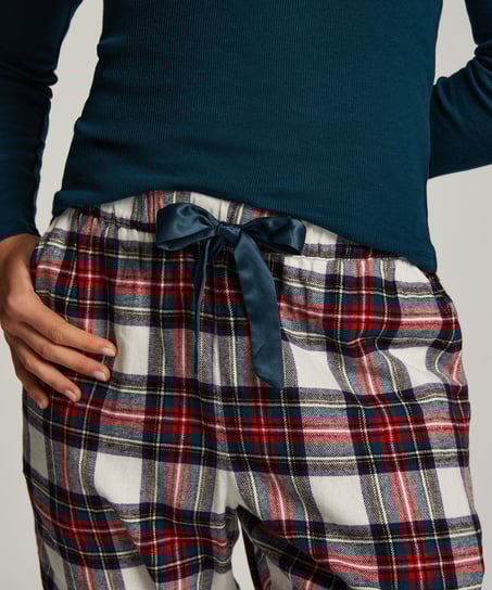 Flannel Pyjama Pants, White