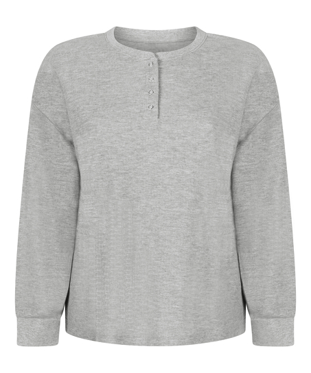 Top Waffle Henley, Gray