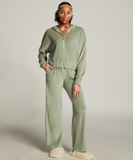 Velours Pyjama Pants, Green