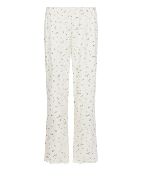 Pyjama Pant Loose Pointelle, White
