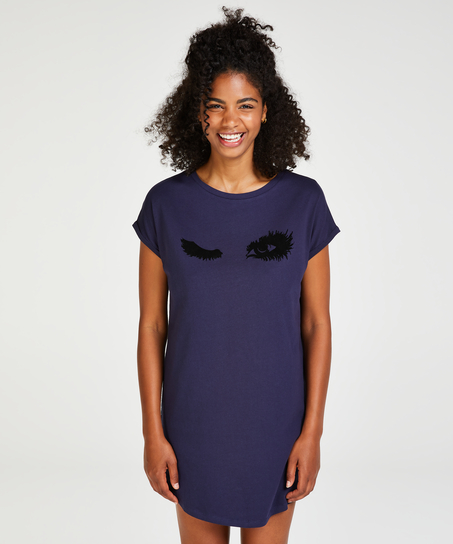 Round Neck Nightshirt, Blue