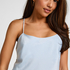 Ayla Satin Cami Top, Blue