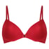 Plunge Padded Underwired Bra, Red