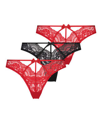 3-pack Amy Brazilian, Red