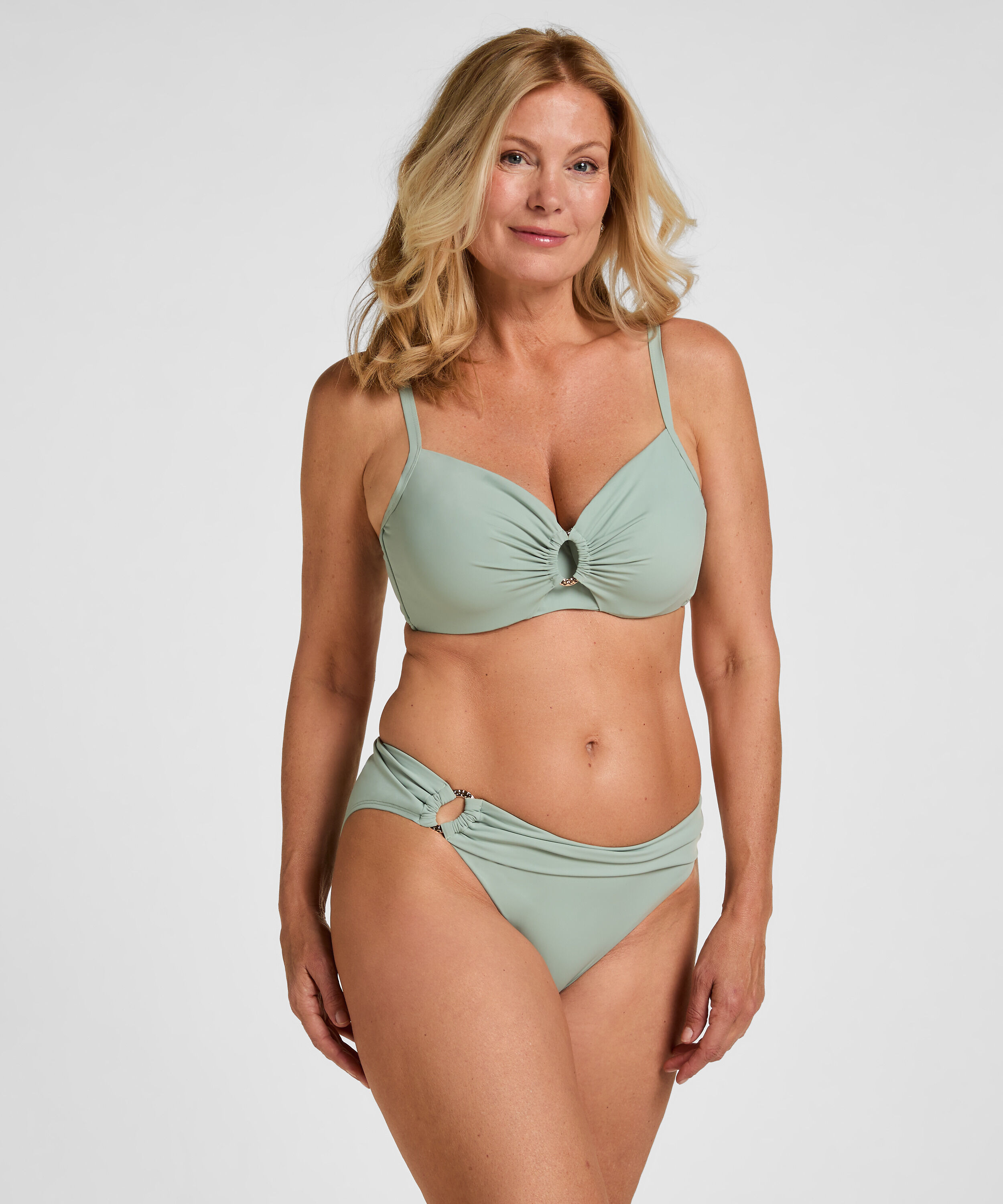 Luxe Non-Padded Underwired Bikini Top, Green