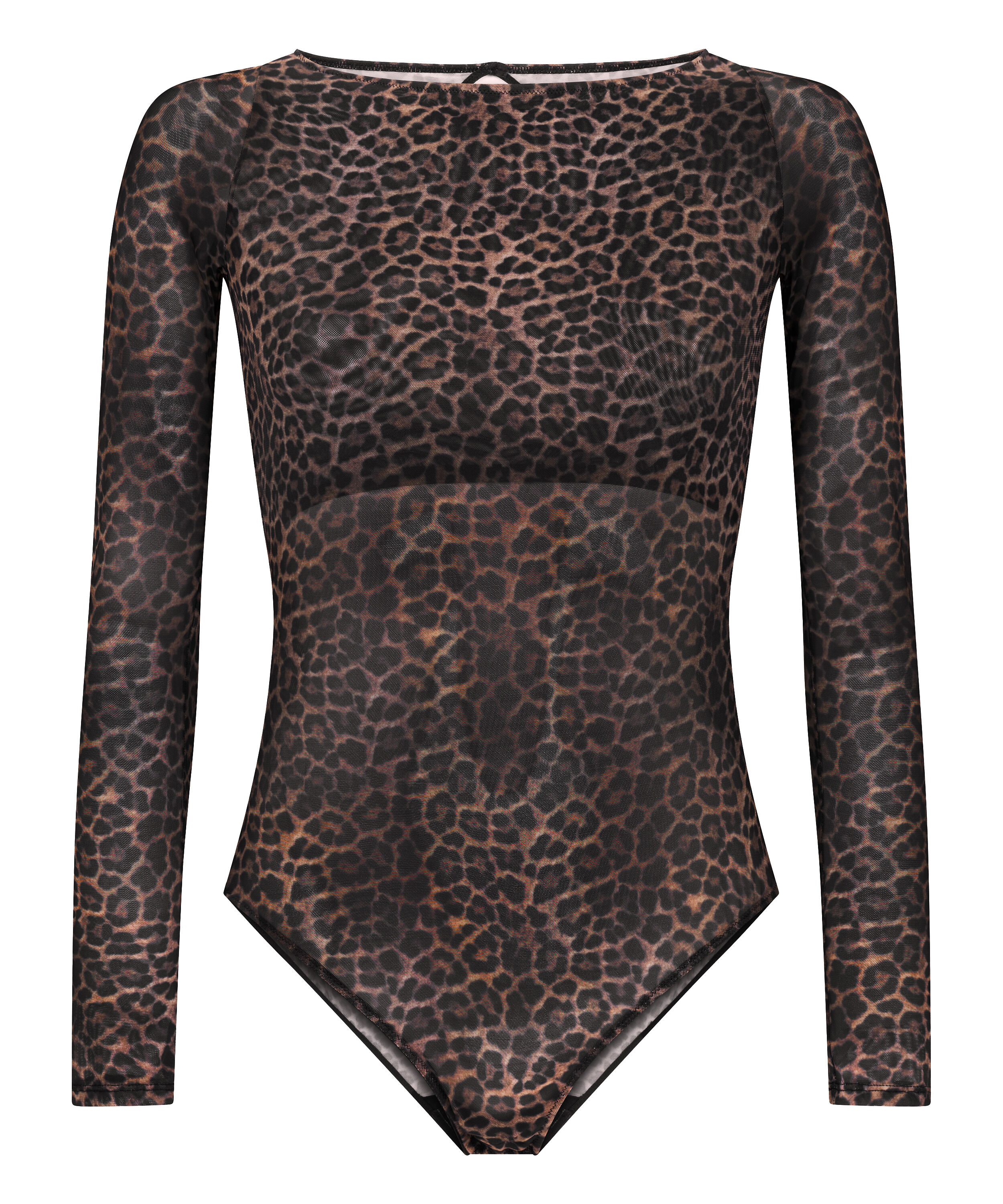 Tara Leopard Long Sleeved Body, Black