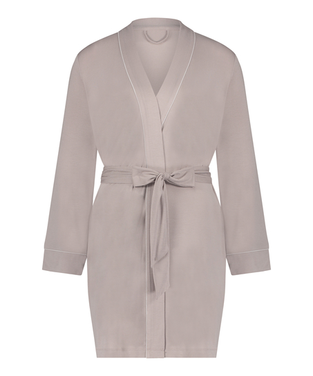 Short Jersey Robe Essentials, Beige