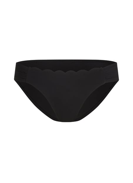 Scallop Rio Bikini Bottoms, Black
