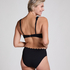 Scallop non-padded underwired bikini top, Black