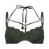 Scallop Glam Padded Underwired Bikini Top, Green