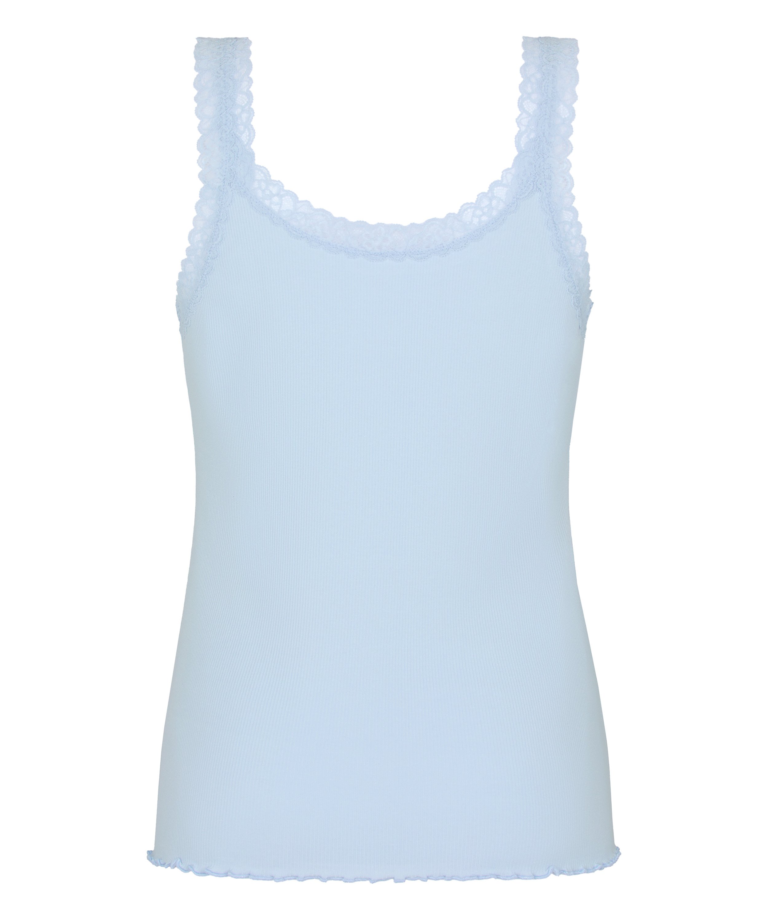 Singlet Rib Jersey Lace, Blue, main