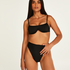 Sicily non-padded underwired bikini top, Black