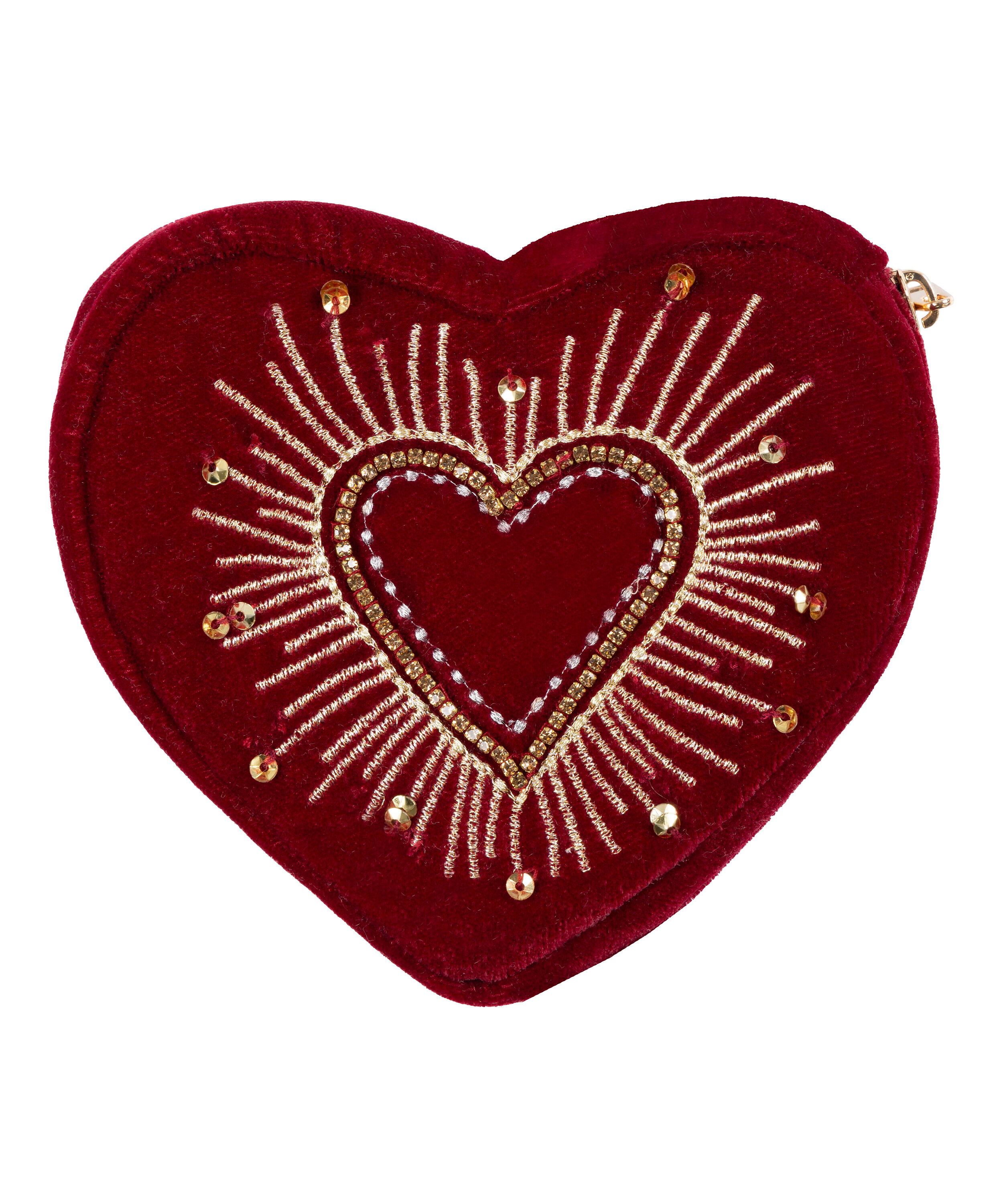 Heart Zip Purse, Red