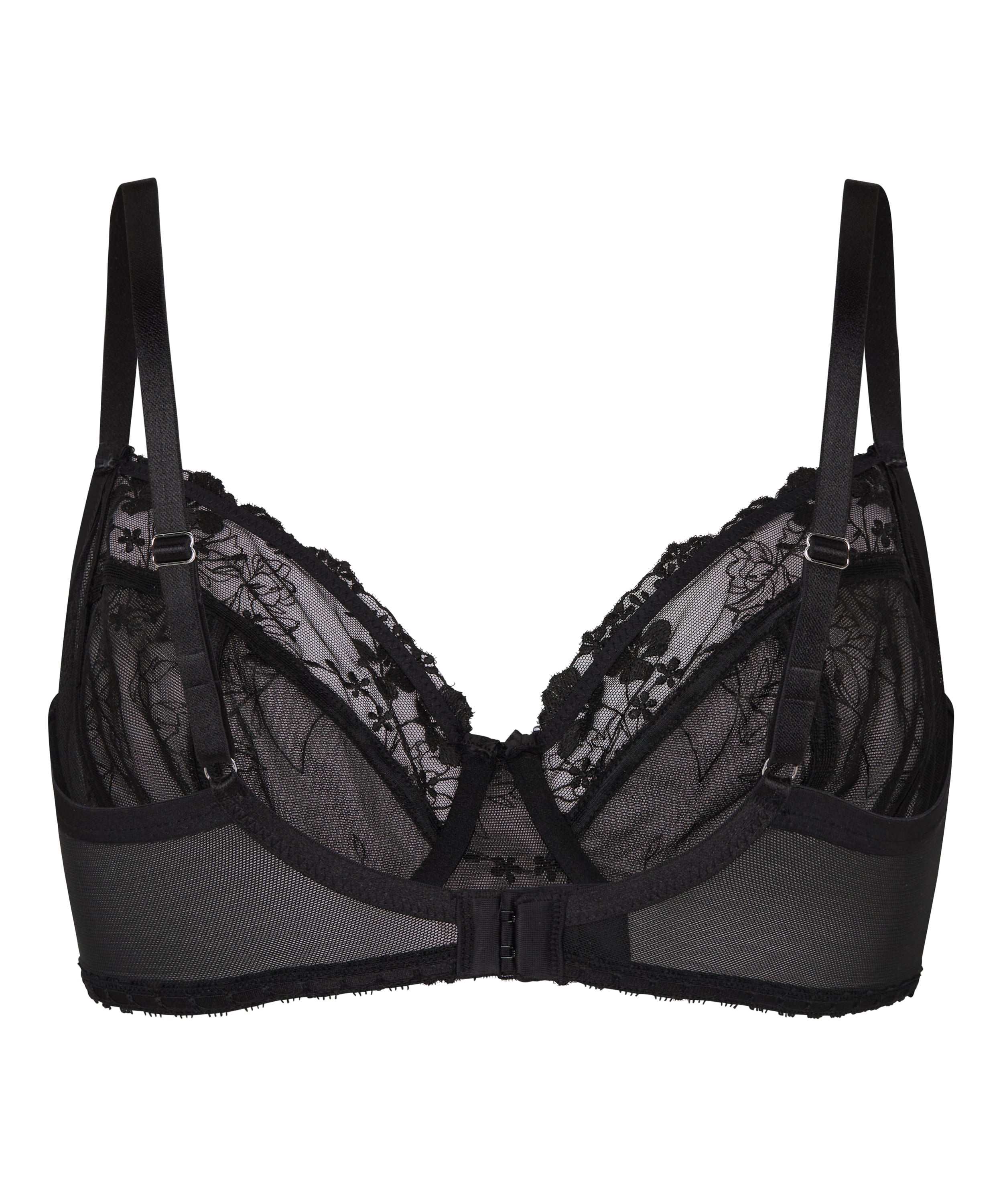Non-Padded Underwired Bra Peonie, Black, main