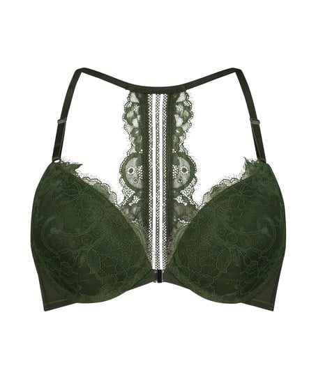 Saffron Padded Underwired Push-Up Bra, Green