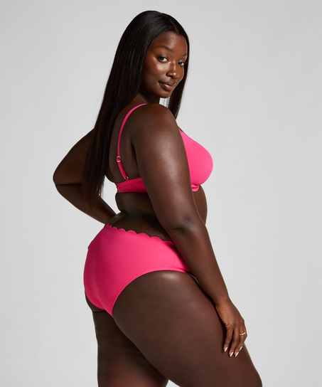 Scallop padded underwired bikini-top, Pink