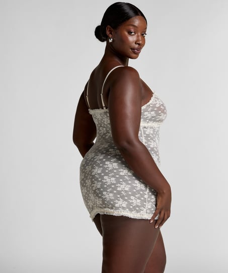 Darcy Slipdress Allover Lace, White