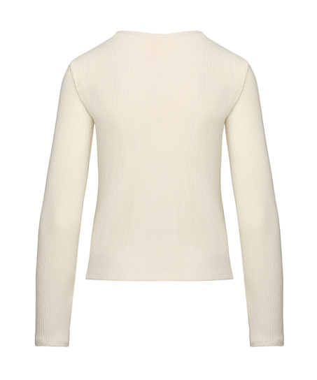 Cardigan Ribbed Jersey, White