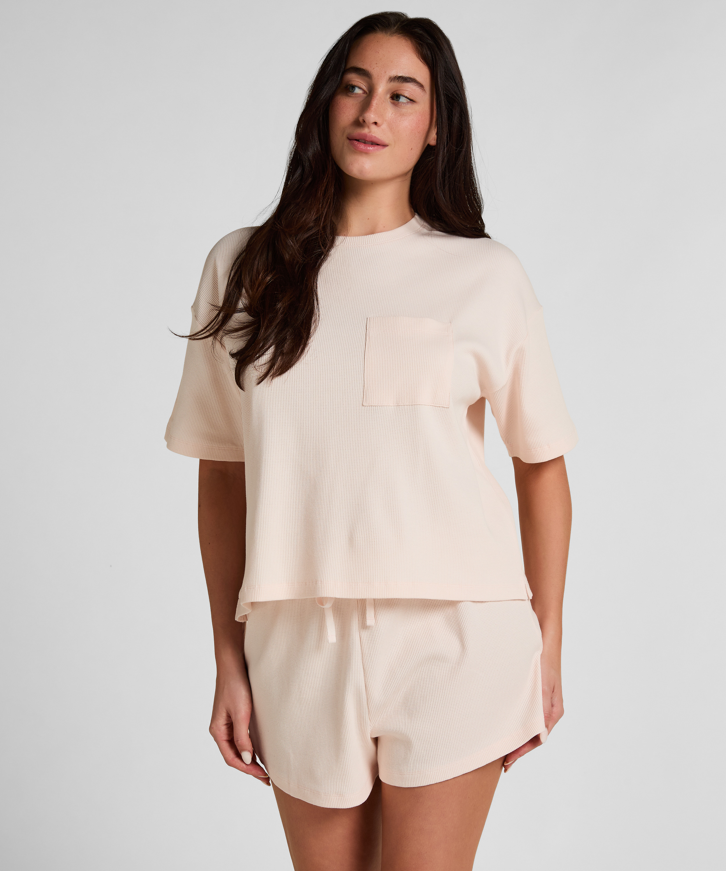 Pyjama Top Waffle, Pink, main