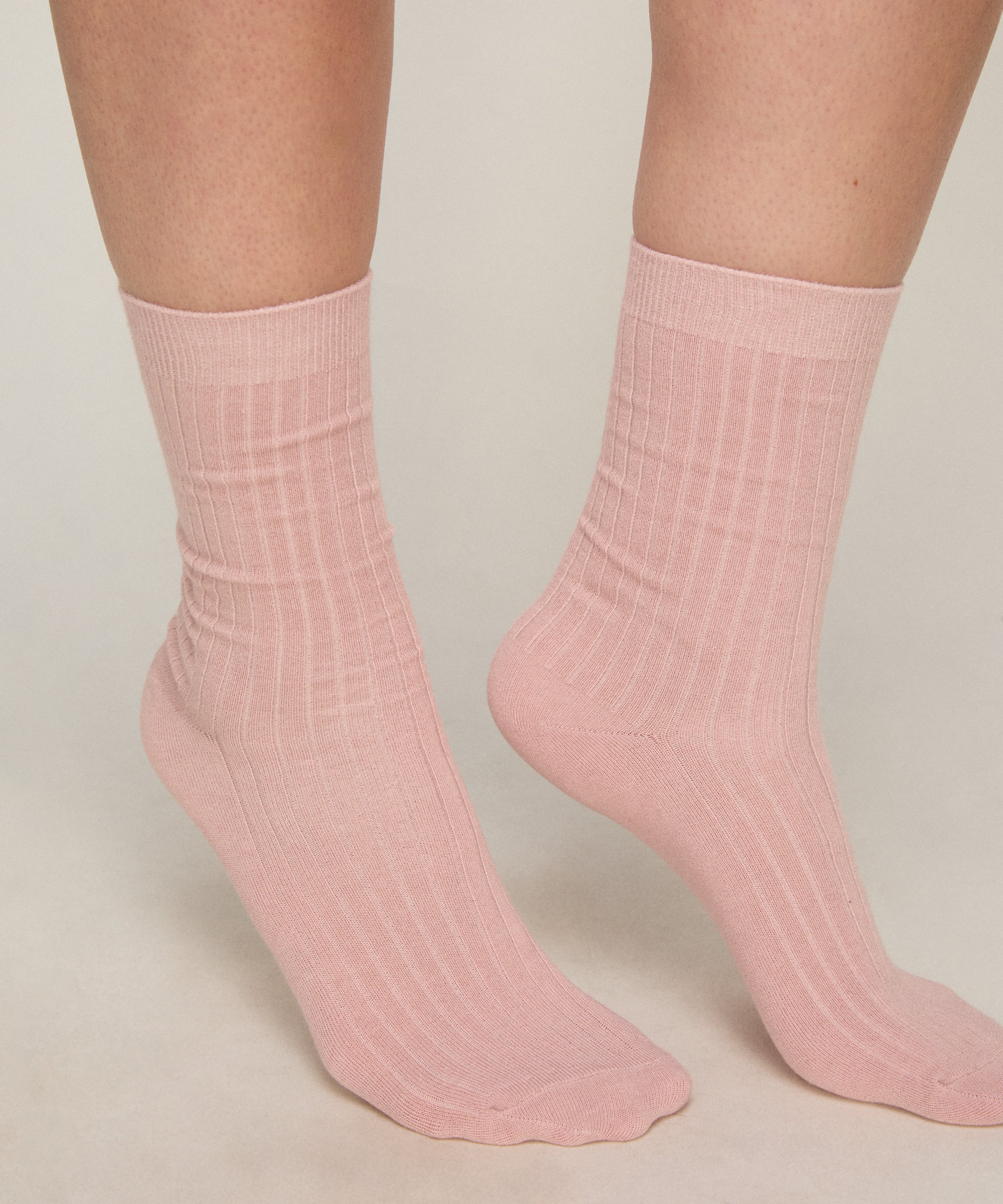 Cashmere Blend Ribbed Socks, Pink, main