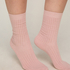 Cashmere Blend Ribbed Socks, Pink