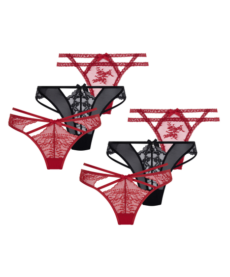 6-Pack Thongs, Red