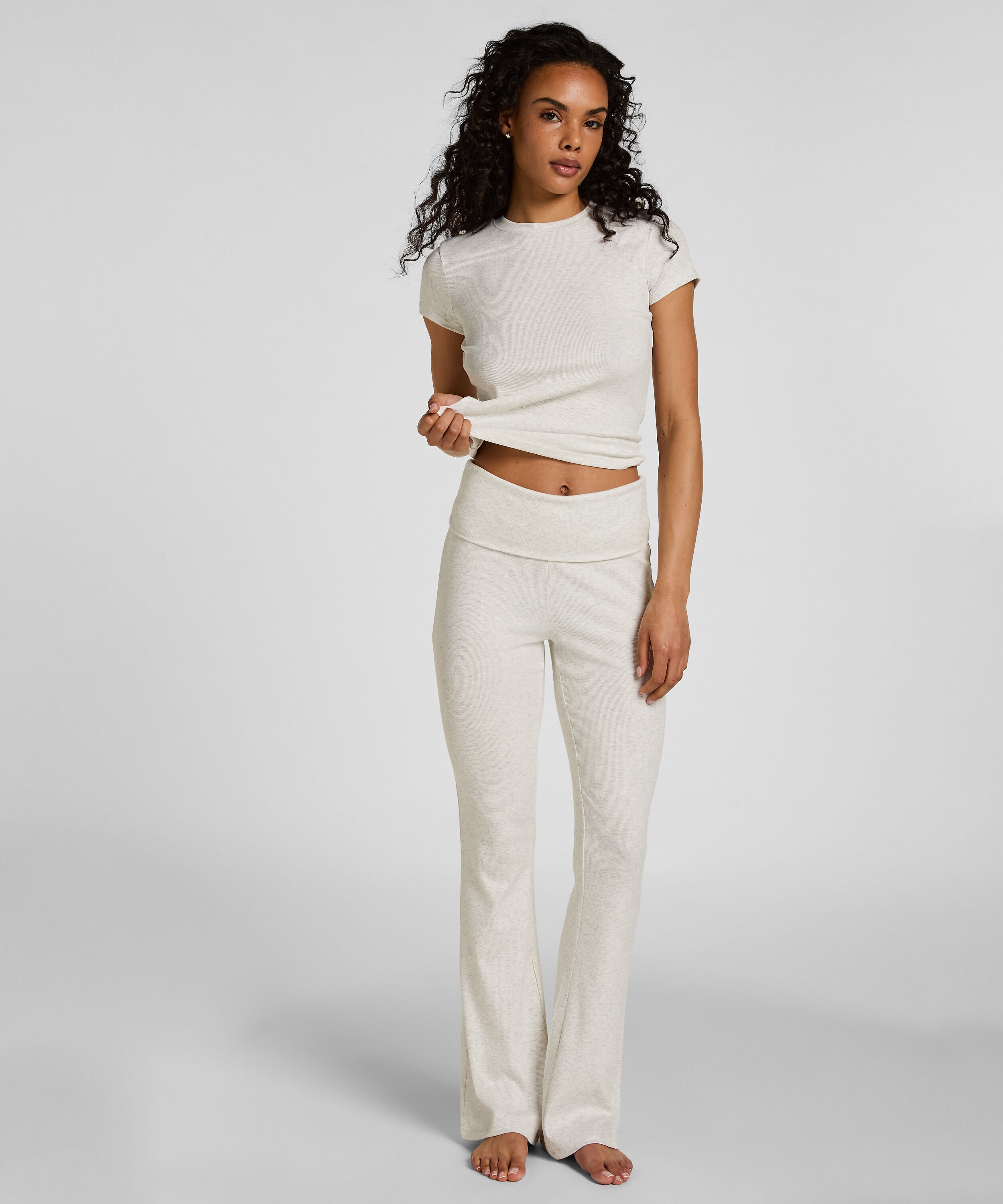 Flared Lounge Pants, Gray