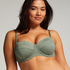 Scallop Padded Strapless Underwired Bikini Top Cup E +, Green