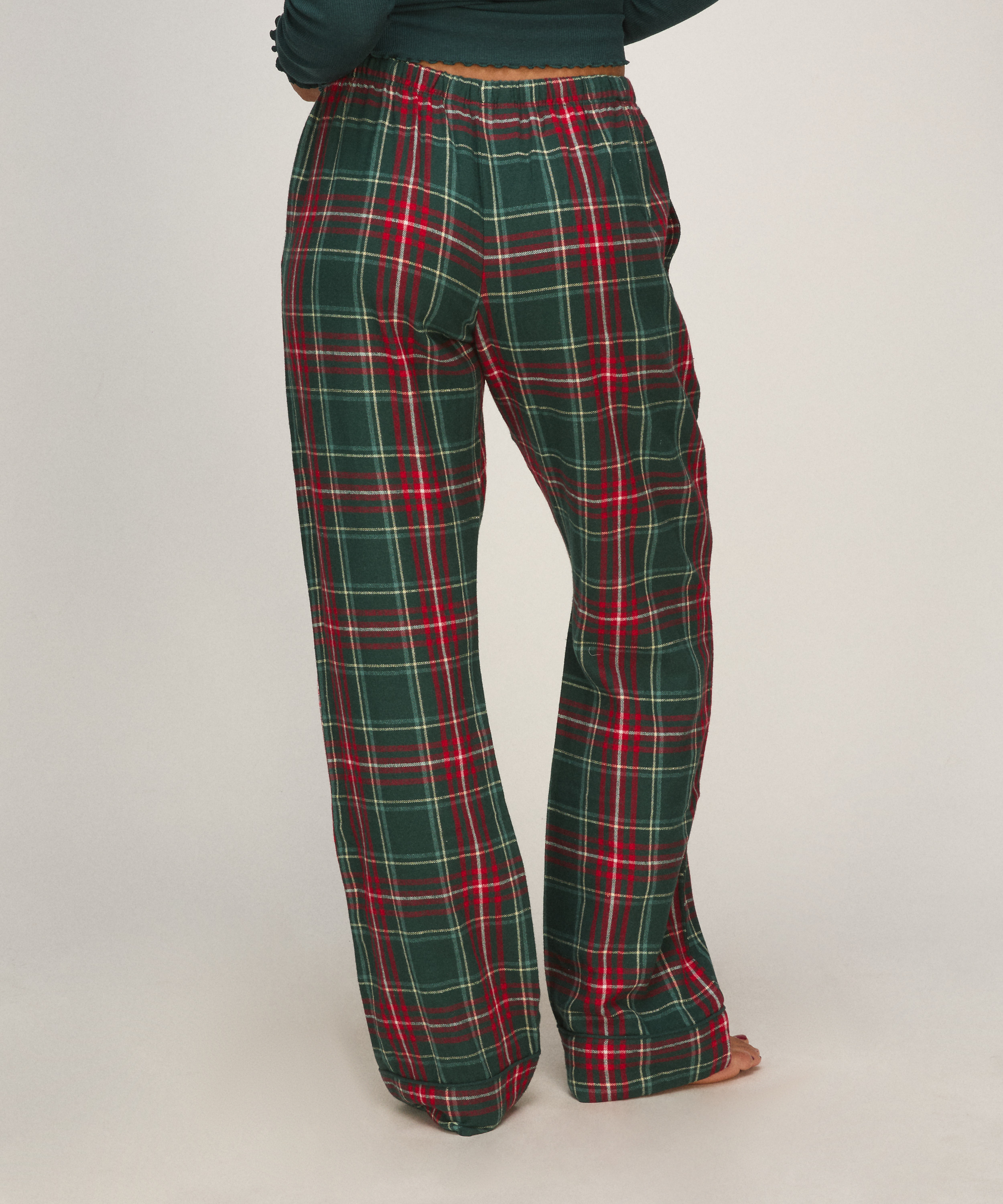 Tall Flannel Pyjama Pants, Green, main