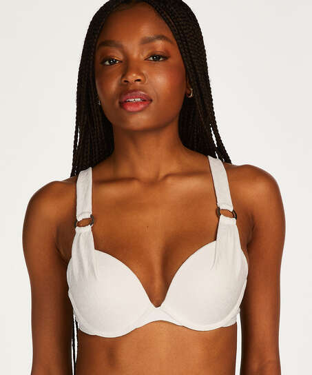 Sri Lanka Padded Push-Up Underwired Bikini Top, White